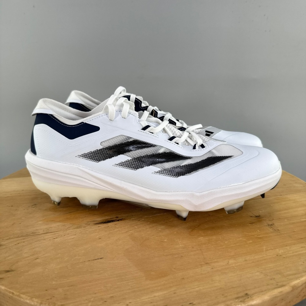 Adidas Adizero Impact TPU Mens Size 10 Baseball Cleats White Navy Blue NEW